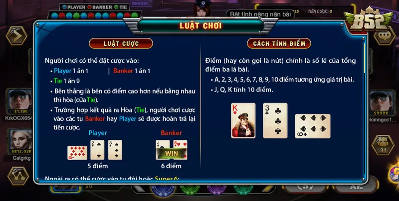 Quy tắc đánh baccarat dễ hiểu cho người mới
