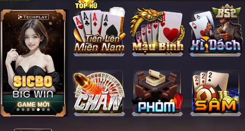 Hệ thống update thêm các game bài mới liên tục